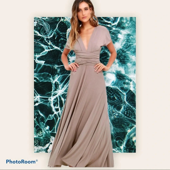 Lulus Taupe tricks of the trade dress XS. Maxi sexy event evening - Picture 4 of 8